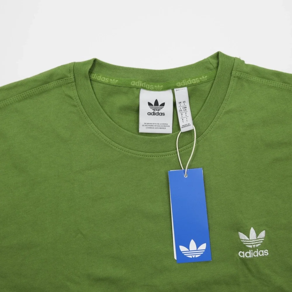 Adidas Originals Men's Crew Neck Embroidered‎ Trefoil Logo Tee Green Size L